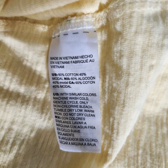 Chicos Top Womens Size 0 US XS Ultimate Tee Yellow 3/4 Sleeve Soft Cotton Blend - Picture 6 of 13